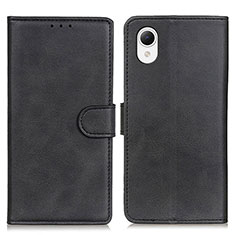 Leather Case Stands Flip Cover Holder D10Y for Samsung Galaxy A23 5G SC-56C Black