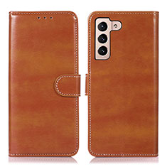 Leather Case Stands Flip Cover Holder D10Y for Samsung Galaxy S21 5G Brown