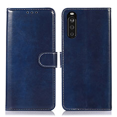 Leather Case Stands Flip Cover Holder D10Y for Sony Xperia 10 III Lite Blue