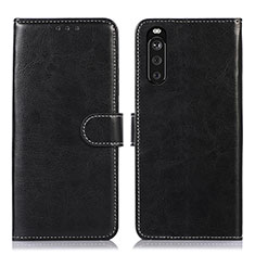 Leather Case Stands Flip Cover Holder D10Y for Sony Xperia 10 III SO-52B Black