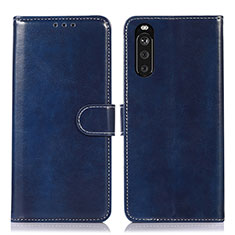 Leather Case Stands Flip Cover Holder D10Y for Sony Xperia 10 III SO-52B Blue
