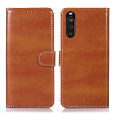 Leather Case Stands Flip Cover Holder D10Y for Sony Xperia 10 III SO-52B Brown