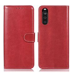 Leather Case Stands Flip Cover Holder D10Y for Sony Xperia 10 III SO-52B Red