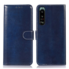 Leather Case Stands Flip Cover Holder D10Y for Sony Xperia 5 III SO-53B Blue