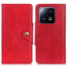 Leather Case Stands Flip Cover Holder D10Y for Xiaomi Mi 13 Pro 5G Red