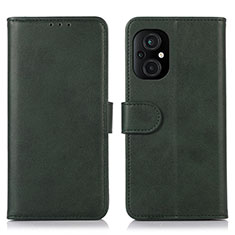 Leather Case Stands Flip Cover Holder D10Y for Xiaomi Poco M5 4G Green