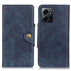 Leather Case Stands Flip Cover Holder D10Y for Xiaomi Redmi Note 12 4G Blue