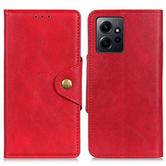 Leather Case Stands Flip Cover Holder D10Y for Xiaomi Redmi Note 12 4G Red