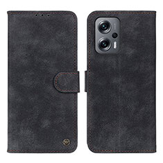 Leather Case Stands Flip Cover Holder D10Y for Xiaomi Redmi Note 12 Turbo 5G Black