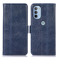 Leather Case Stands Flip Cover Holder D11Y for Motorola Moto G31 Blue