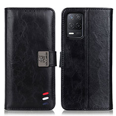 Leather Case Stands Flip Cover Holder D11Y for Realme Q3 5G Black