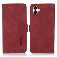 Leather Case Stands Flip Cover Holder D11Y for Samsung Galaxy A04 4G Red