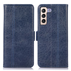 Leather Case Stands Flip Cover Holder D11Y for Samsung Galaxy S21 Plus 5G Blue