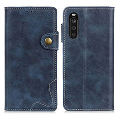 Leather Case Stands Flip Cover Holder D11Y for Sony Xperia 10 III SO-52B Blue