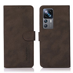 Leather Case Stands Flip Cover Holder D11Y for Xiaomi Redmi K50 Ultra 5G Brown