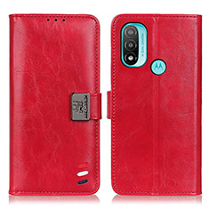 Leather Case Stands Flip Cover Holder DY01 for Motorola Moto E20 Red