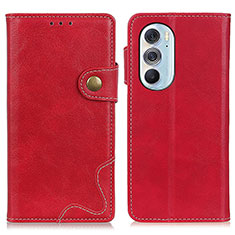 Leather Case Stands Flip Cover Holder DY01 for Motorola Moto Edge 30 Pro 5G Red