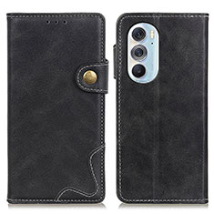 Leather Case Stands Flip Cover Holder DY01 for Motorola Moto Edge Plus (2022) 5G Black