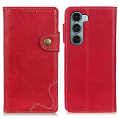 Leather Case Stands Flip Cover Holder DY01 for Motorola Moto Edge S30 5G Red