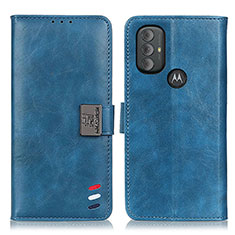 Leather Case Stands Flip Cover Holder DY01 for Motorola Moto G Play (2023) Blue