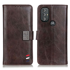 Leather Case Stands Flip Cover Holder DY01 for Motorola Moto G Play Gen 2 Brown