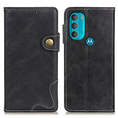 Leather Case Stands Flip Cover Holder DY01 for Motorola Moto G71 5G Black