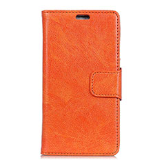 Leather Case Stands Flip Cover Holder for Alcatel 3 Orange