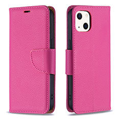 Leather Case Stands Flip Cover Holder for Apple iPhone 13 Hot Pink