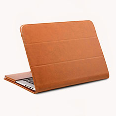 Leather Case Stands Flip Cover Holder for Apple MacBook Air 13 inch (2020) Brown