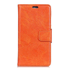 Leather Case Stands Flip Cover Holder for Asus Zenfone Max ZB663KL Orange