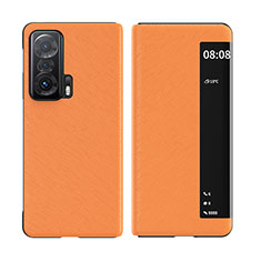 Leather Case Stands Flip Cover Holder for Huawei Honor Magic V 5G Orange