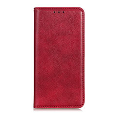 Leather Case Stands Flip Cover Holder for Motorola Moto One Fusion Plus Red