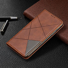 Leather Case Stands Flip Cover Holder for Nokia 1.3 Brown