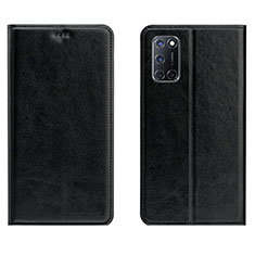 Leather Case Stands Flip Cover Holder for Oppo A72 Black