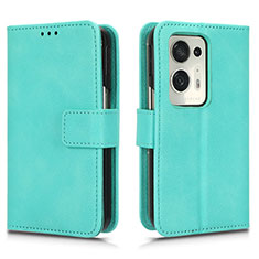 Leather Case Stands Flip Cover Holder for Oppo Find N2 5G Cyan