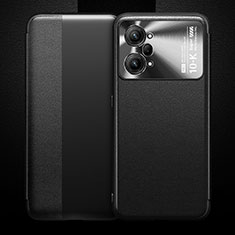 Leather Case Stands Flip Cover Holder for Oppo K10 Pro 5G Black
