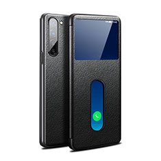 Leather Case Stands Flip Cover Holder for Oppo Reno3 Black