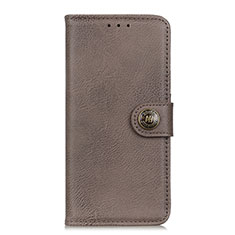 Leather Case Stands Flip Cover Holder for Oppo Reno4 F Gray