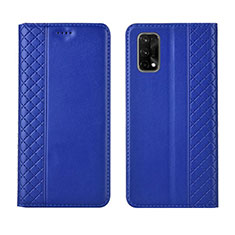 Leather Case Stands Flip Cover Holder for Realme V15 5G Blue