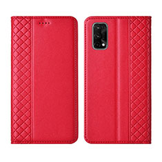 Leather Case Stands Flip Cover Holder for Realme V15 5G Red