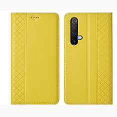 Leather Case Stands Flip Cover Holder for Realme X50t 5G Yellow