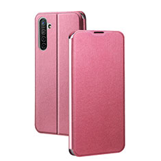 Leather Case Stands Flip Cover Holder for Realme XT Pink