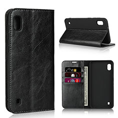 Leather Case Stands Flip Cover Holder for Samsung Galaxy A10 Black