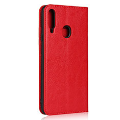 Leather Case Stands Flip Cover Holder for Samsung Galaxy A20s Red