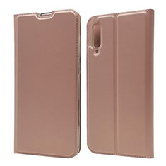 Leather Case Stands Flip Cover Holder for Samsung Galaxy A90 5G Rose Gold
