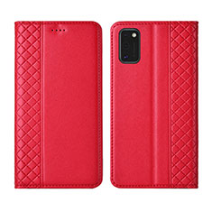 Leather Case Stands Flip Cover Holder for Samsung Galaxy M51 Red