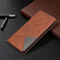 Leather Case Stands Flip Cover Holder for Samsung Galaxy S20 FE 4G Brown