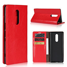 Leather Case Stands Flip Cover Holder for Sony Xperia 1 Red