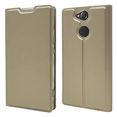 Leather Case Stands Flip Cover Holder for Sony Xperia XA2 Gold