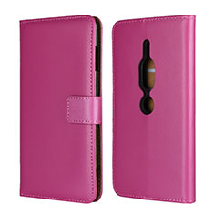 Leather Case Stands Flip Cover Holder for Sony Xperia XZ2 Premium Hot Pink